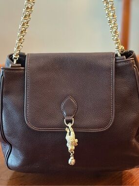 Gorgeous Chocolate Brown Kieslestein-Cord Frog Ladybug Bag - Exec Cond. IYKYK